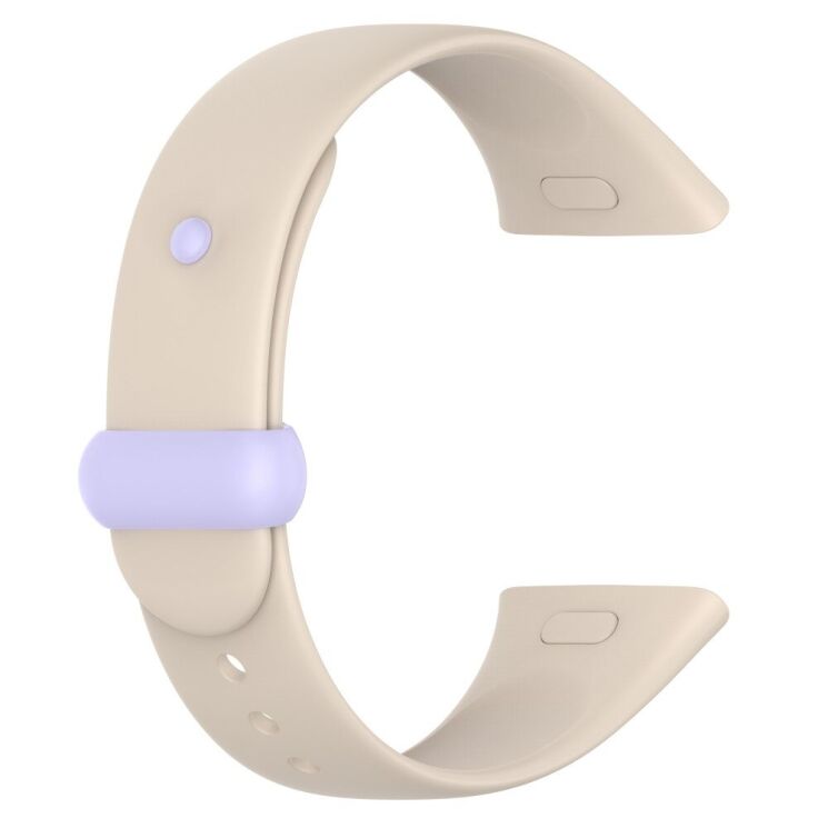 Ремінець UniCase Silicone Strap для Xiaomi Redmi Watch 3 - Ivory White / Light Purple: фото 2 з 7