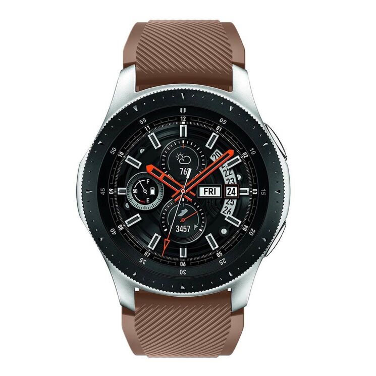 Ремешок UniCase Twill Texture для Samsung Galaxy Watch 46mm / Watch 3 45mm / Gear S3 - Brown: фото 4 из 6