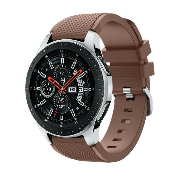 Ремешок UniCase Twill Texture для Samsung Galaxy Watch 46mm / Watch 3 45mm / Gear S3 - Brown: фото 1 из 6