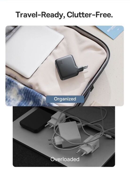 Сетевое зарядное устройство Baseus EnerCore CJ11 2C+U (100W) + кабель Type-C (E0120M00) - Black: фото 15 из 19