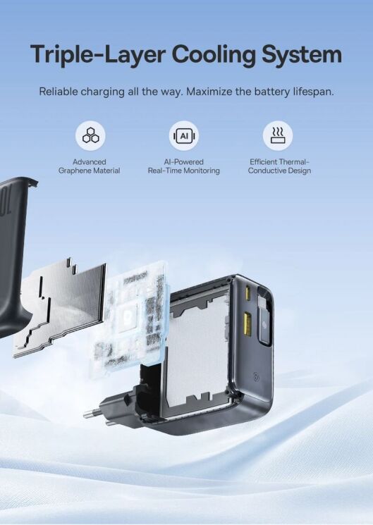 Сетевое зарядное устройство Baseus EnerCore CJ11 2C+U (100W) + кабель Type-C (E0120M00) - Black: фото 10 из 19