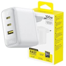 Сетевое зарядное устройство Baseus EnerFill FE22 100W (2Type-C + USB) E0123801 - White: фото 1 из 32