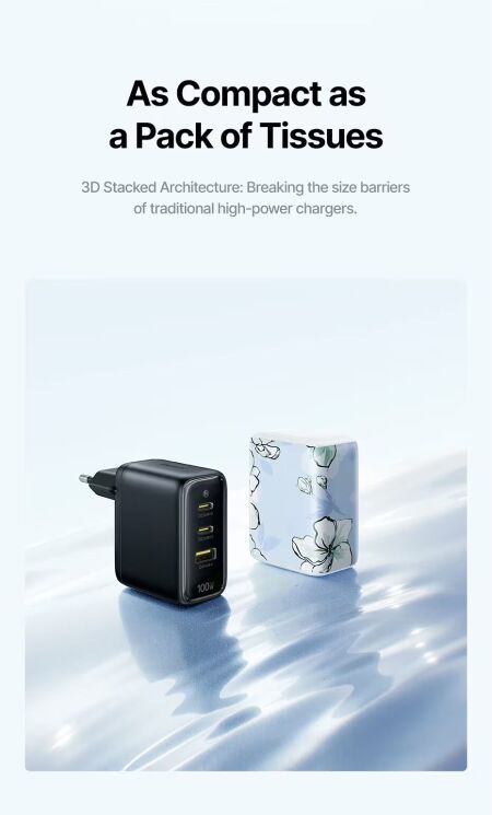Сетевое зарядное устройство Baseus EnerFill FE22 100W (2Type-C + USB) E0123801 - White (995698W) Сетевое зарядное устройство Baseus EnerFill FE22 100W (2Type-C + USB) E0123801 - White: фото 14 из 32