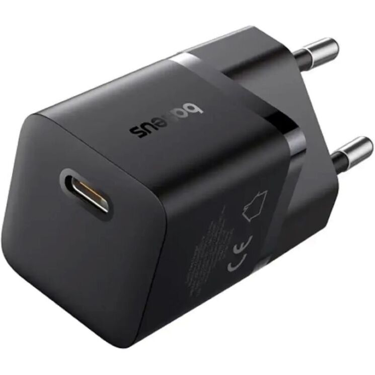 Мережевий зарядний пристрій Baseus GaN 1C 25W (P10110909113-00) - Black: фото 1 з 6