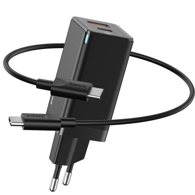 Сетевое зарядное устройство Baseus GaN2 Quick Charger 45W + кабель Type-C (CCGAN-Q01) - Black: фото 1 из 20