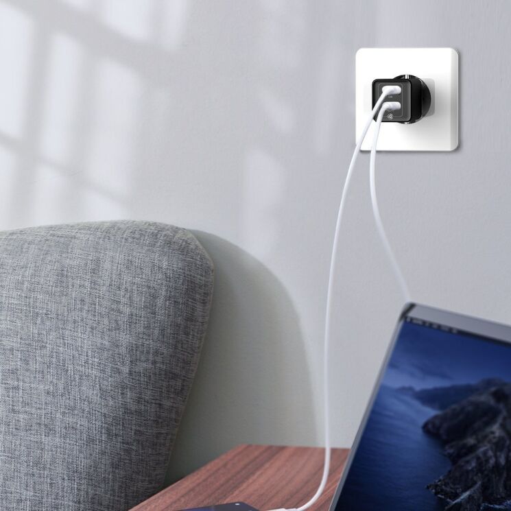 Сетевое зарядное устройство Baseus GaN2 Quick Charger 45W + кабель Type-C (CCGAN-Q01) - Black: фото 8 из 20