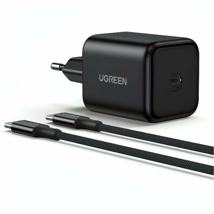 Сетевое зарядное устройство UGREEN X524 GaN 45W Type-C + кабель Type-C to Type-C (65054) - Black: фото 2 из 13