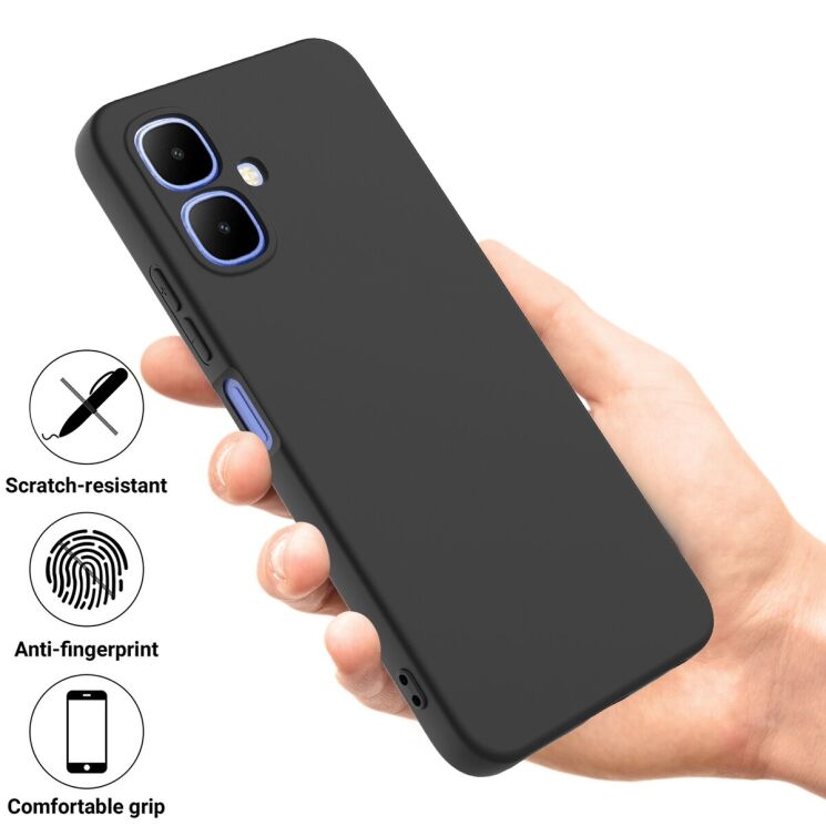 Силиконовый (TPU) чехол Deexe Silicone Case для Infinix Smart 20 - Black: фото 3 из 9