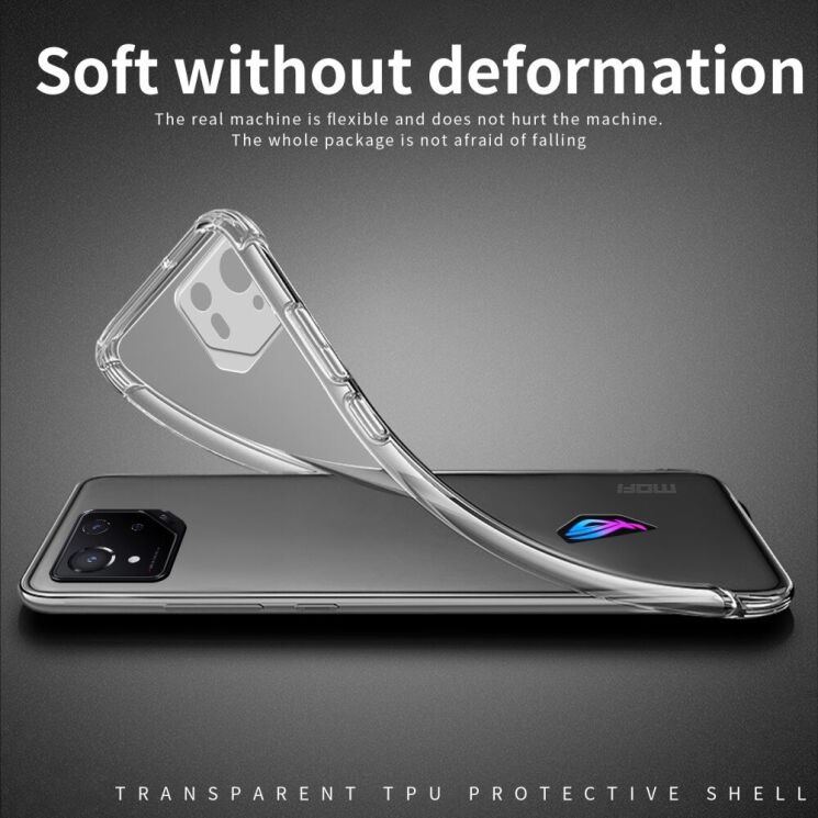 Силиконовый (TPU) чехол MOFI Thin Guard для ASUS ROG Phone 8 Pro - Transparent: фото 4 из 11