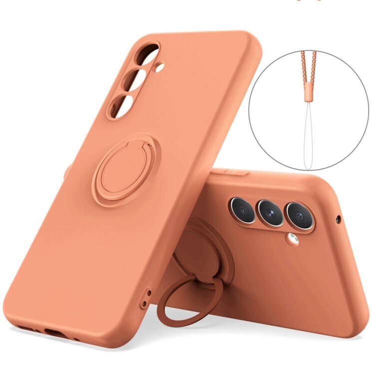 Силиконовый (TPU) чехол с кольцом Deexe Color Shell для Samsung Galaxy A27 (A276) - Orange: фото 1 из 5