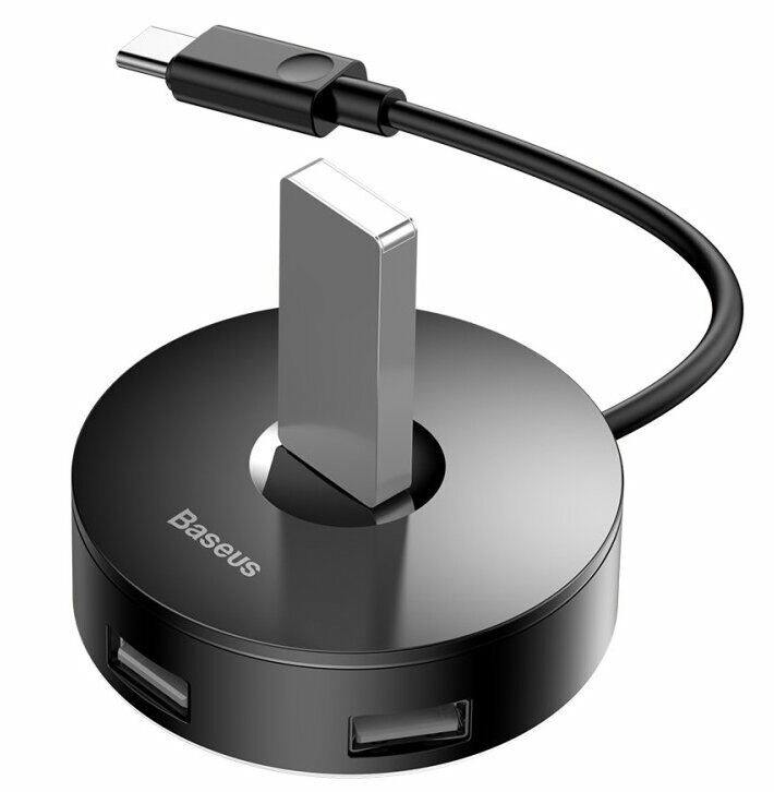 USB HUB BASEUS Round Box Type-C to USB 3.0 + 3USB 2.0 - Black: фото 6 из 20