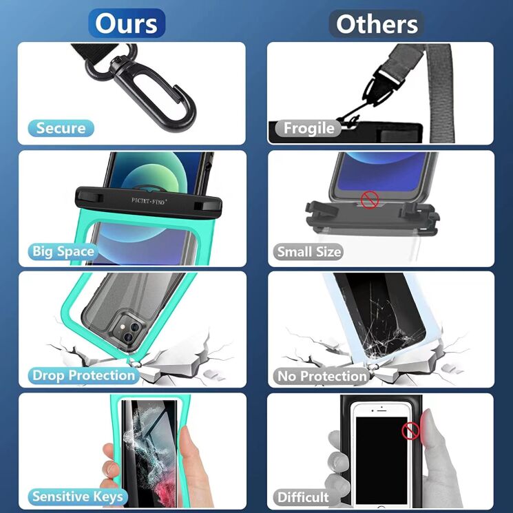 Вологозахисний чохол PICTET.FINO RH19 Waterproof Bag - Pink: фото 8 з 9