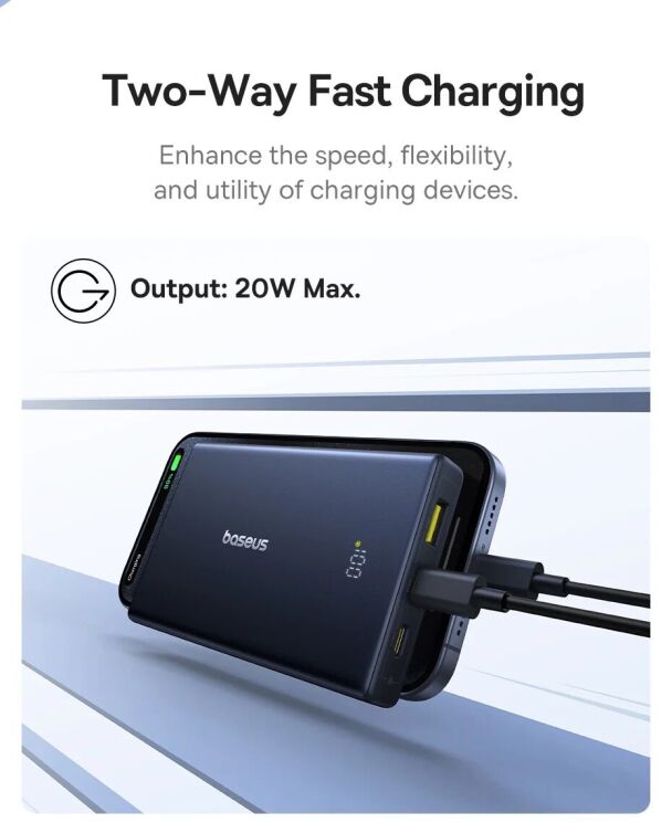 Зовнішній акумулятор Baseus PicoGo 20W (10000mAh) P10076801123-00 - Black: фото 10 з 21