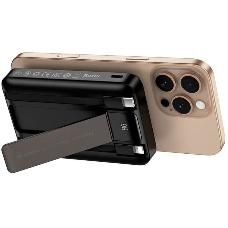 Внешний аккумулятор WIWU Wi-P061 22.5W + PD20W (10000mAh) + кабель Type-C + Lightning - Black: фото 4 из 8