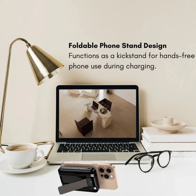 Внешний аккумулятор WIWU Wi-P061 22.5W + PD20W (10000mAh) + кабель Type-C + Lightning - Black: фото 7 из 8