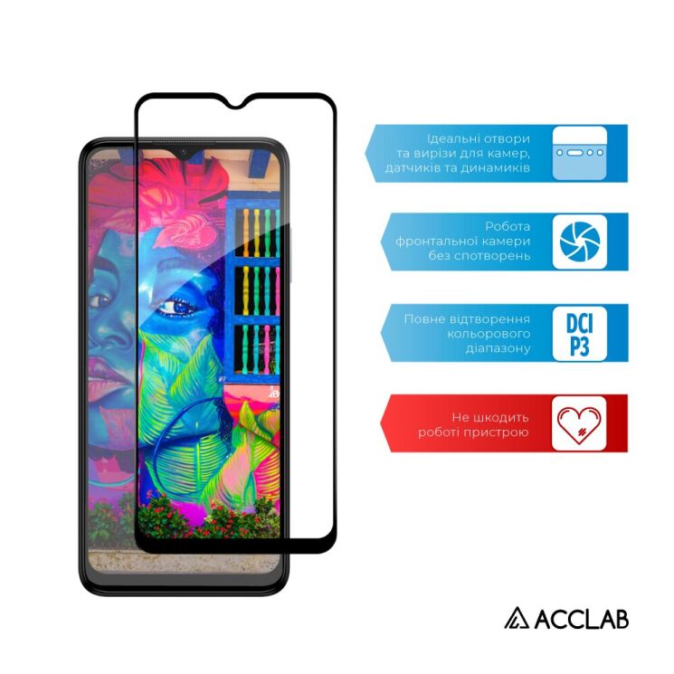 Защитное стекло ACCLAB Full Glue для Nokia C22 - Black: фото 5 из 7