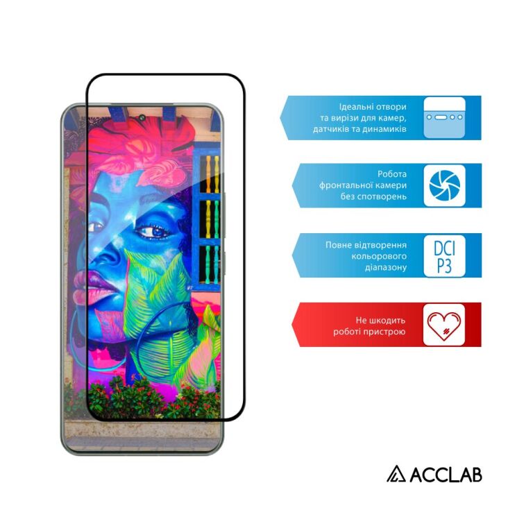 Защитное стекло ACCLAB Full Glue для Xiaomi Redmi Note 15 Pro 5G - Black: фото 5 из 7