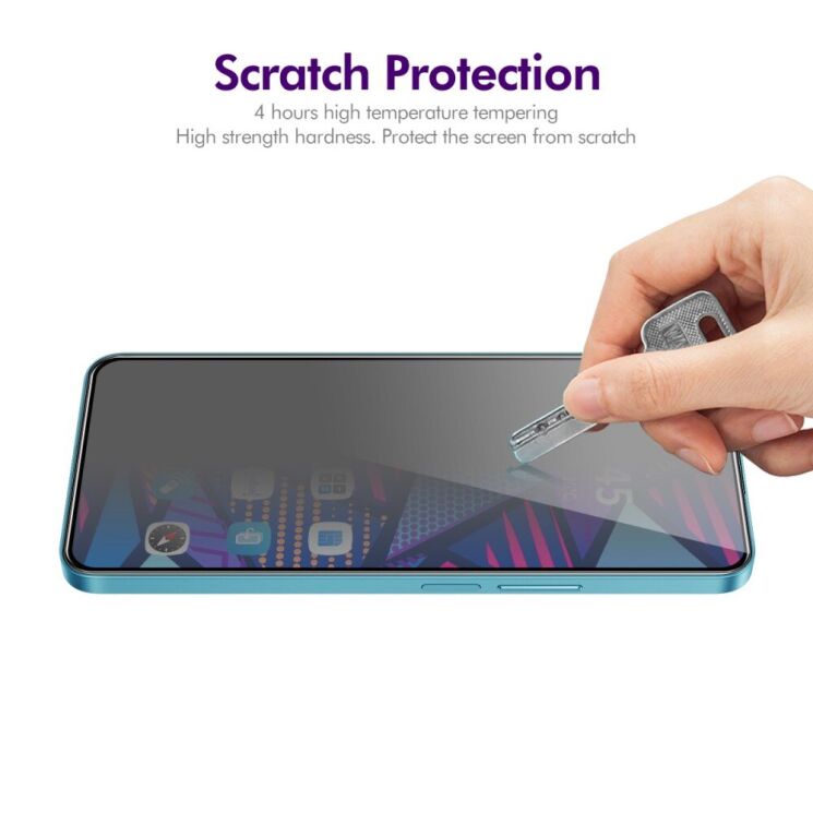 Защитное стекло HAT PRINCE Anti-Spy для Xiaomi Poco F7 Pro / F7 Ultra - Black: фото 6 из 7