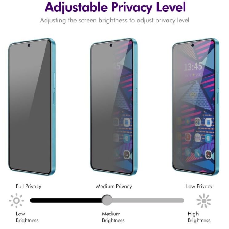 Защитное стекло HAT PRINCE Anti-Spy для Xiaomi Poco F7 Pro / F7 Ultra - Black: фото 4 из 7