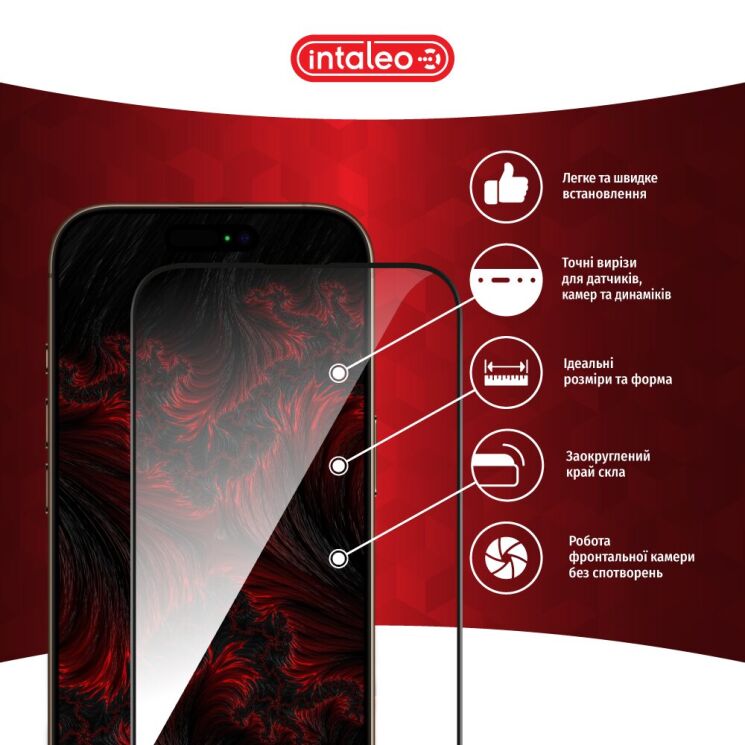 Защитное стекло Intaleo Full Glue для Apple iPhone 16 Pro - Black: фото 4 из 10