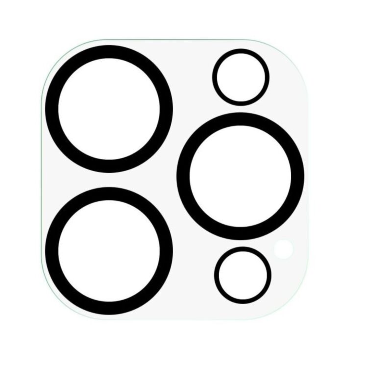 Защитное стекло на заднюю камеру Deexe Lens Protector для Apple iPhone 15 Pro / 15 Pro Max - Black: фото 2 из 6