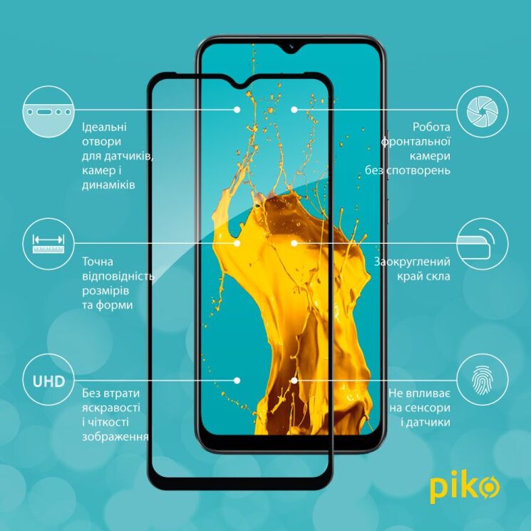Захисне скло Piko Full Glue для Realme C21 / С30 - Black: фото 3 з 5