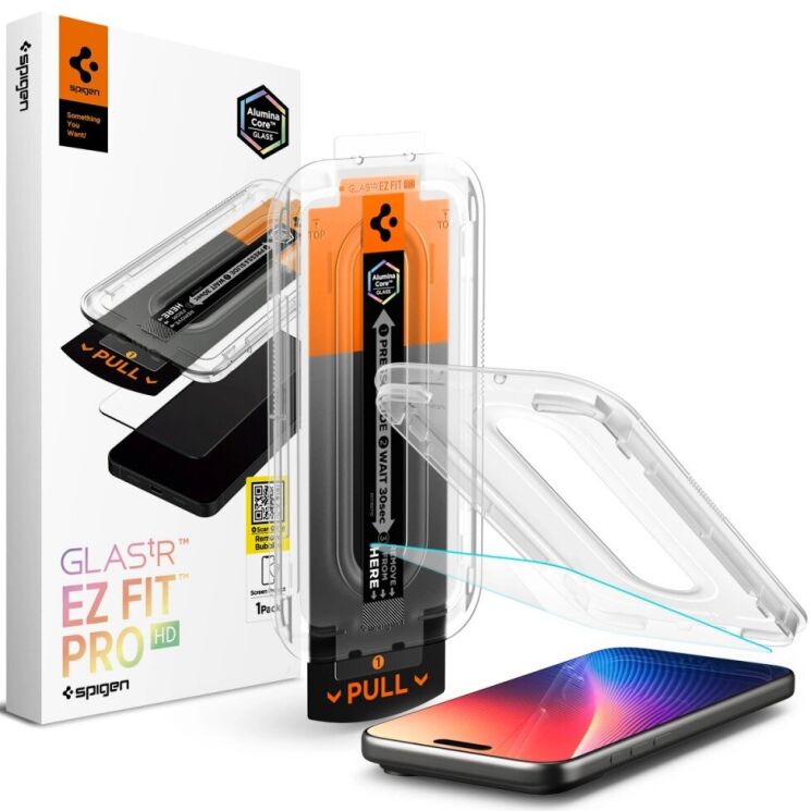 Защитное стекло Spigen (SGP) Glas.tR EZ Fit Pro для iPhone 16 Pro / 17 / 17 Pro (AGL10097): фото 1 из 13