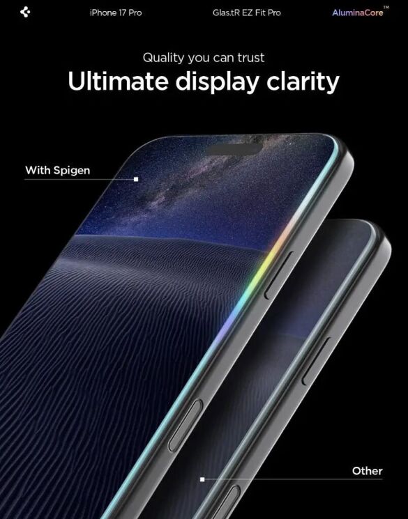 Защитное стекло Spigen (SGP) Glas.tR EZ Fit Pro для iPhone 16 Pro / 17 / 17 Pro (AGL10097): фото 10 из 13
