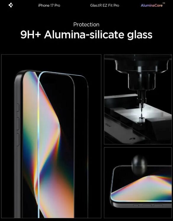Защитное стекло Spigen (SGP) Glas.tR EZ Fit Pro для iPhone 16 Pro / 17 / 17 Pro (AGL10097): фото 8 из 13