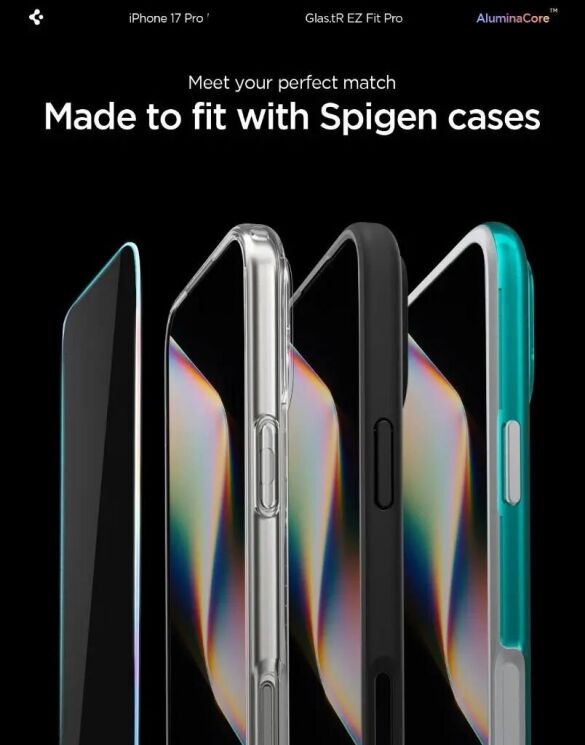 Защитное стекло Spigen (SGP) Glas.tR EZ Fit Pro для iPhone 16 Pro / 17 / 17 Pro (AGL10097): фото 13 из 13