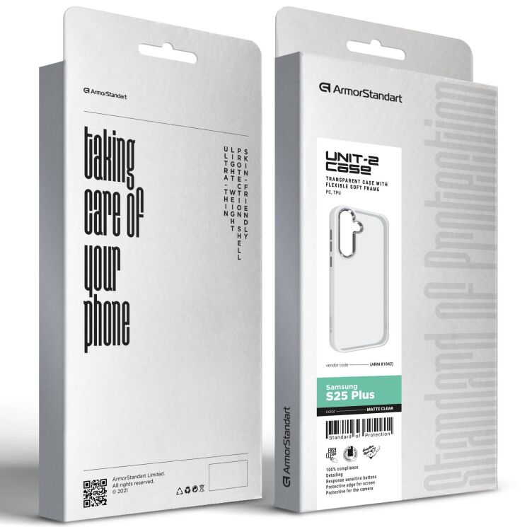 Защитный чехол ArmorStandart UNIT2 для Samsung Galaxy S25 Plus (S936) - Matte Clear: фото 2 из 4