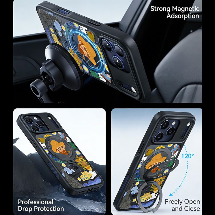 Защитный чехол CASEKOO Magic Stand Pro для iPhone 17 Pro Max - Artist: фото 2 из 4