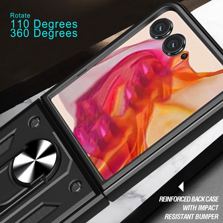 Защитный чехол Deexe Armor Case (FF) для Motorola Razr 50 / Razr 70 - Black: фото 7 из 8
