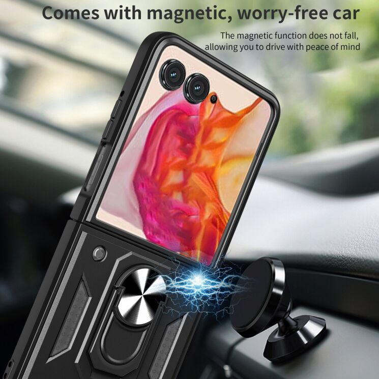 Защитный чехол Deexe Armor Case (FF) для Motorola Razr 50 / Razr 70 - Black: фото 6 из 8