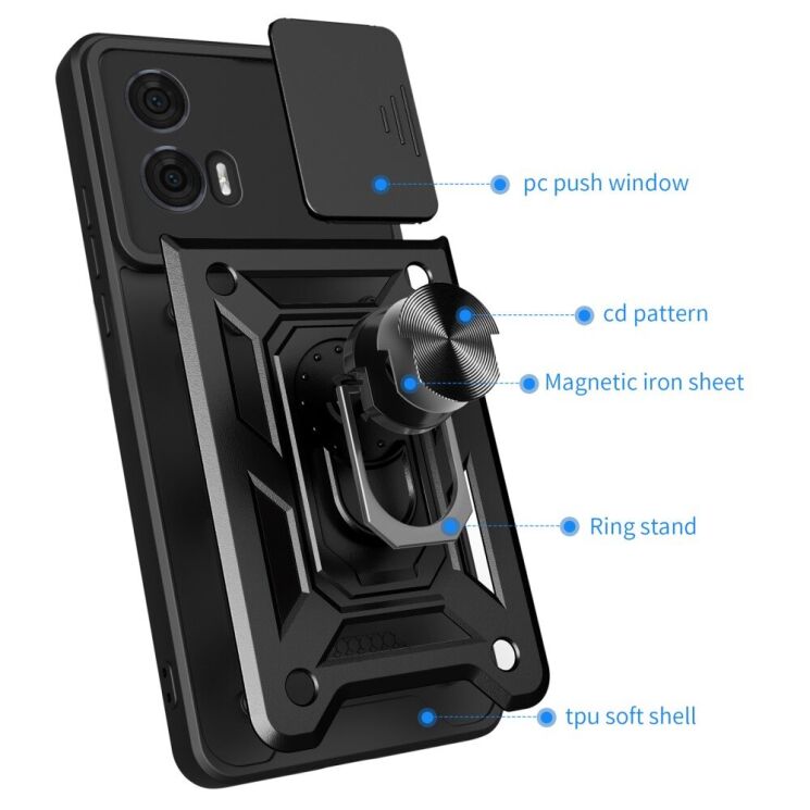 Защитный чехол Deexe Armor Shield для Motorola Edge 50 Fusion - Black: фото 3 из 7