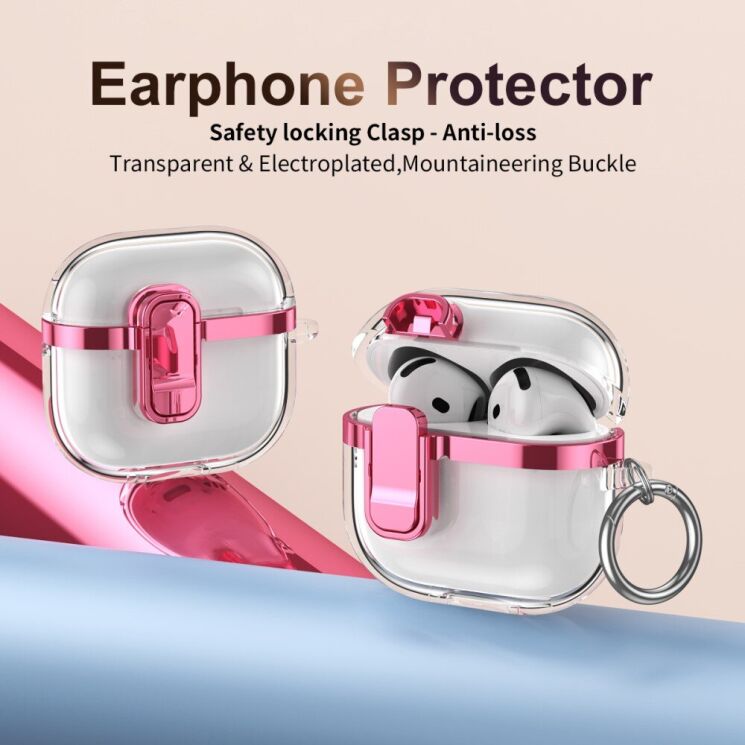 Захисний чохол Deexe Clear Luxe для Apple AirPods Pro 2 - Pink: фото 2 з 8