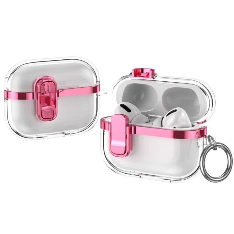 Захисний чохол Deexe Clear Luxe для Apple AirPods Pro 2 - Pink: фото 1 з 8