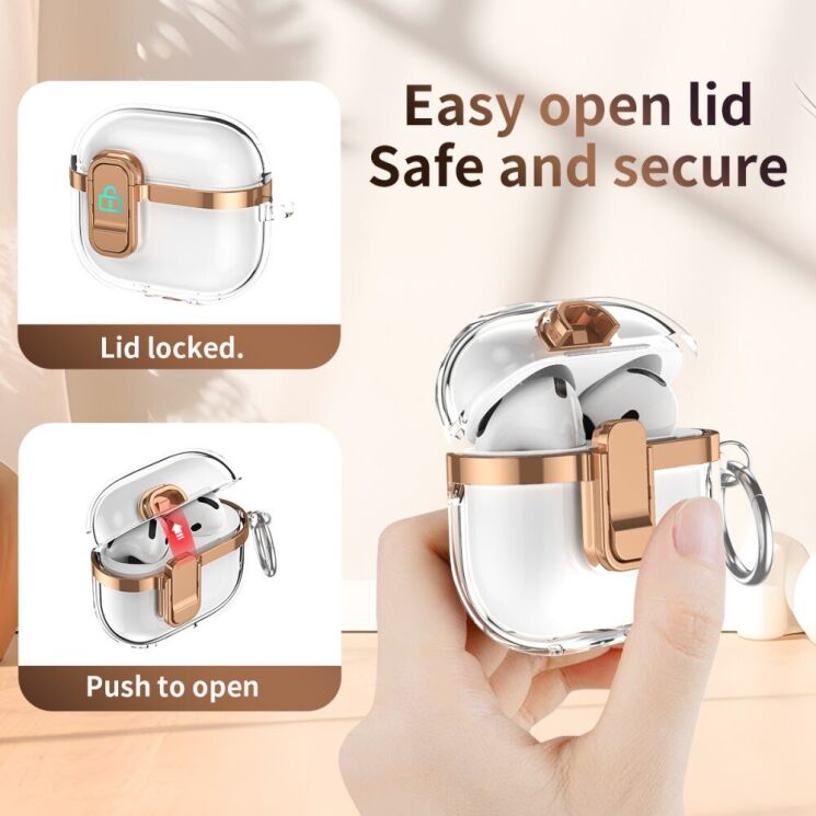 Захисний чохол Deexe Clear Luxe для Apple AirPods Pro 2 - Pink: фото 6 з 8
