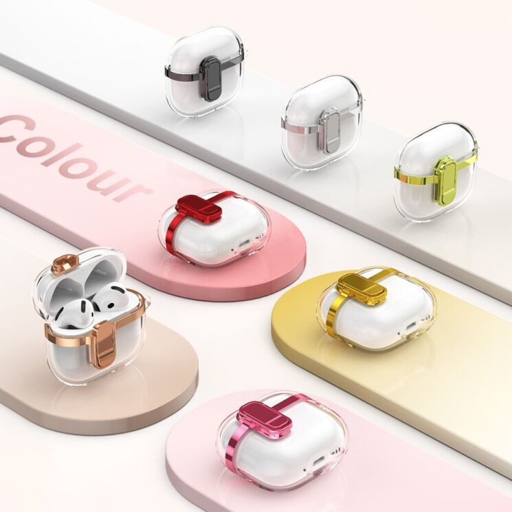 Захисний чохол Deexe Clear Luxe для Apple AirPods Pro 2 - Pink: фото 8 з 8