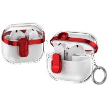 Захисний чохол Deexe Clear Luxe для Samsung Galaxy Buds 3 / Buds 3 Pro - Red: фото 1 з 8