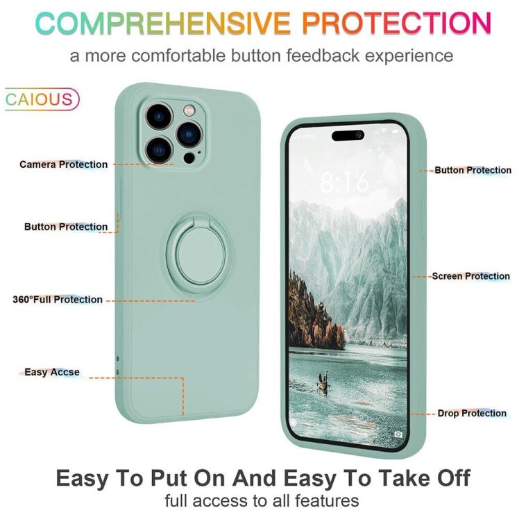 Защитный чехол Deexe Color Shell для Apple iPhone 16 Pro Max - Light Green: фото 4 из 6