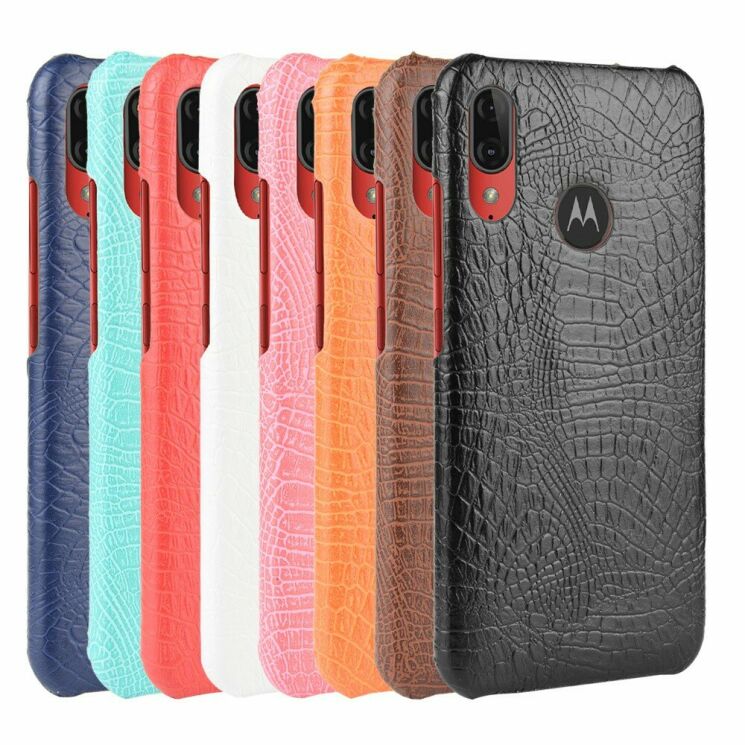 Защитный чехол Deexe Croco Style для Motorola E6 Plus (XT2025) - Black: фото 6 из 6
