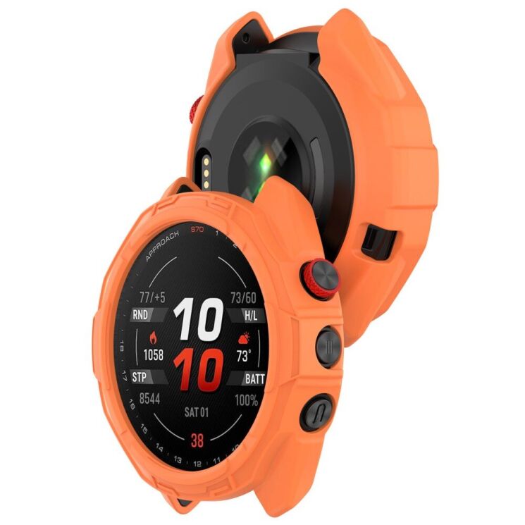 Захисний чохол Deexe Hollow Cover для Garmin Approach S70 42mm - Orange: фото 5 з 8