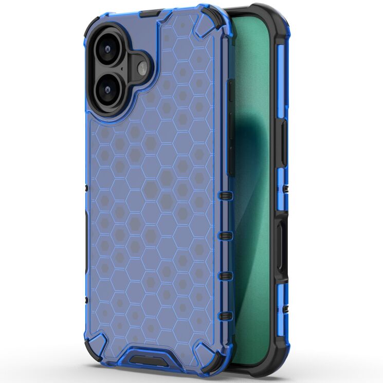 Захисний чохол Deexe Honeycomb Series для Apple iPhone 17 - Blue: фото 1 з 6