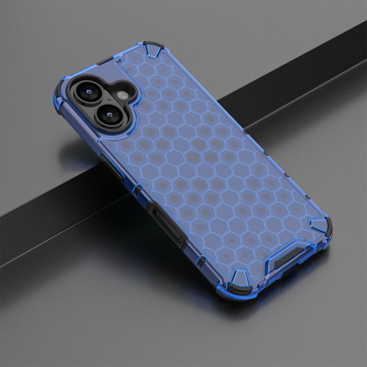 Захисний чохол Deexe Honeycomb Series для Apple iPhone 17 - Blue: фото 3 з 6