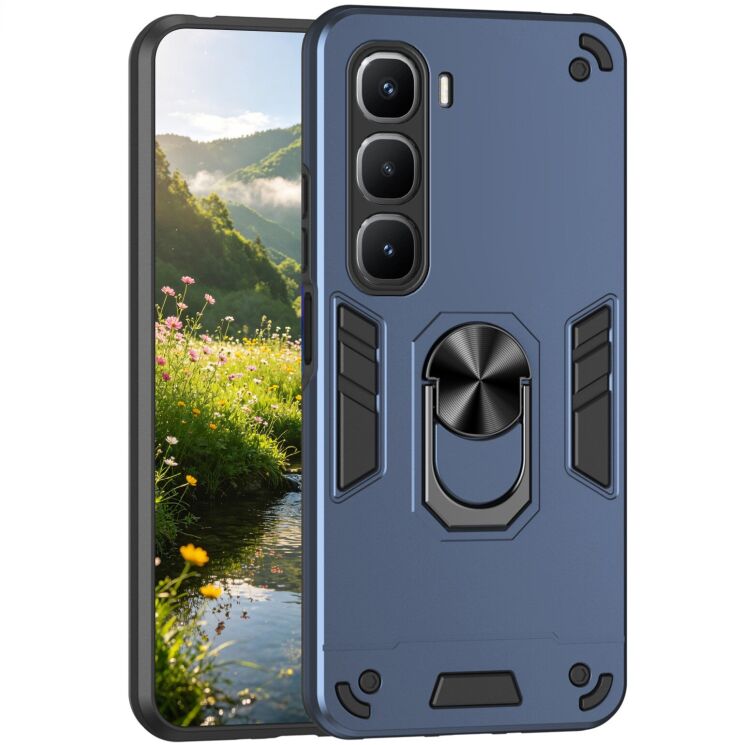 Захисний чохол Deexe Hybrid Shell для Infinix Hot 60 Pro - Blue: фото 1 з 7