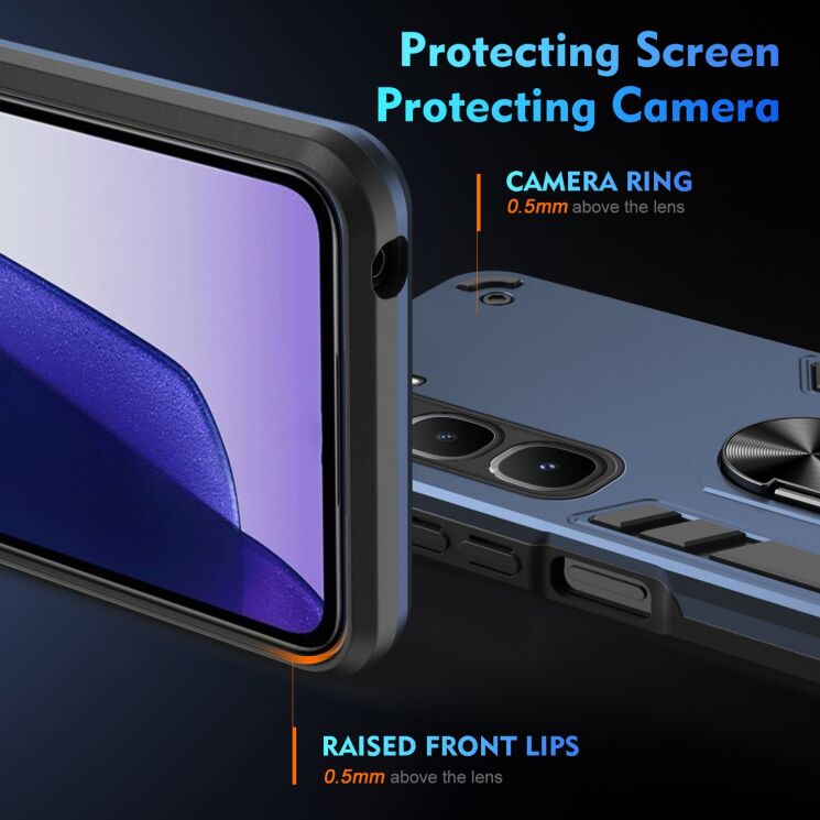 Захисний чохол Deexe Hybrid Shell для Infinix Hot 60 Pro - Blue: фото 3 з 7