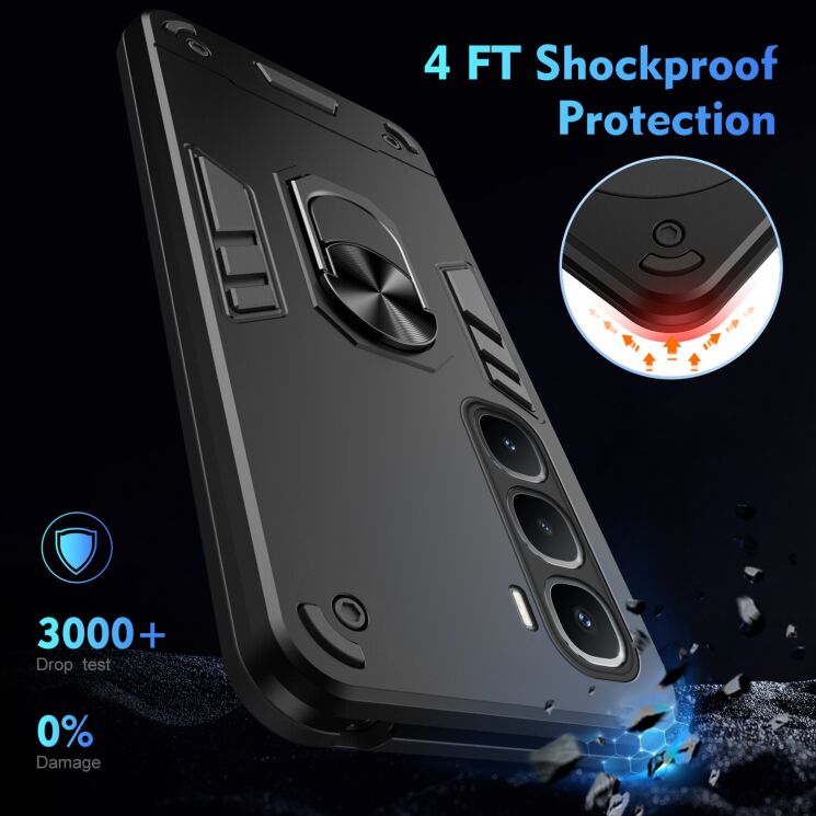 Захисний чохол Deexe Hybrid Shell для Infinix Hot 60 Pro - Blue: фото 4 з 7