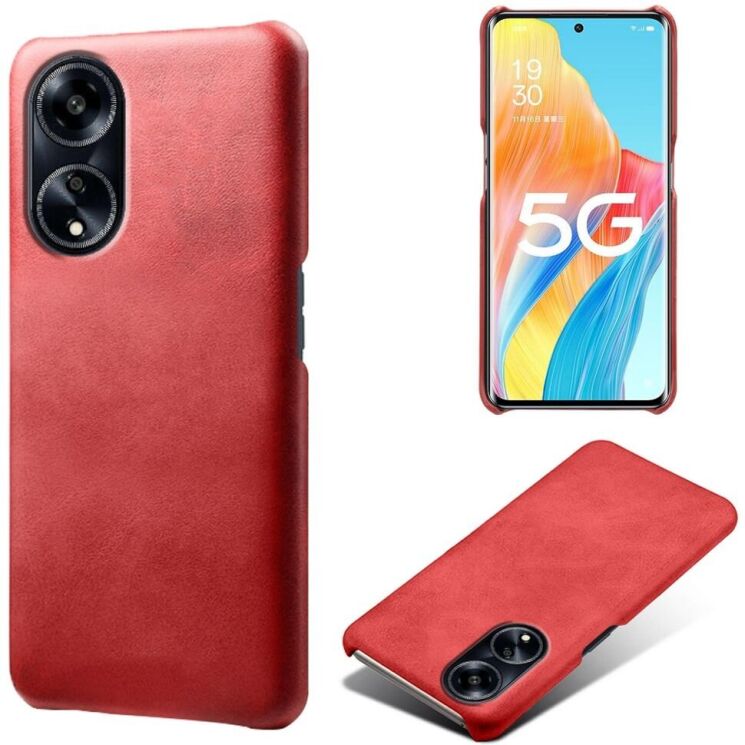 Защитный чехол Deexe Leather Back Cover для OPPO A98 - Red: фото 1 из 4