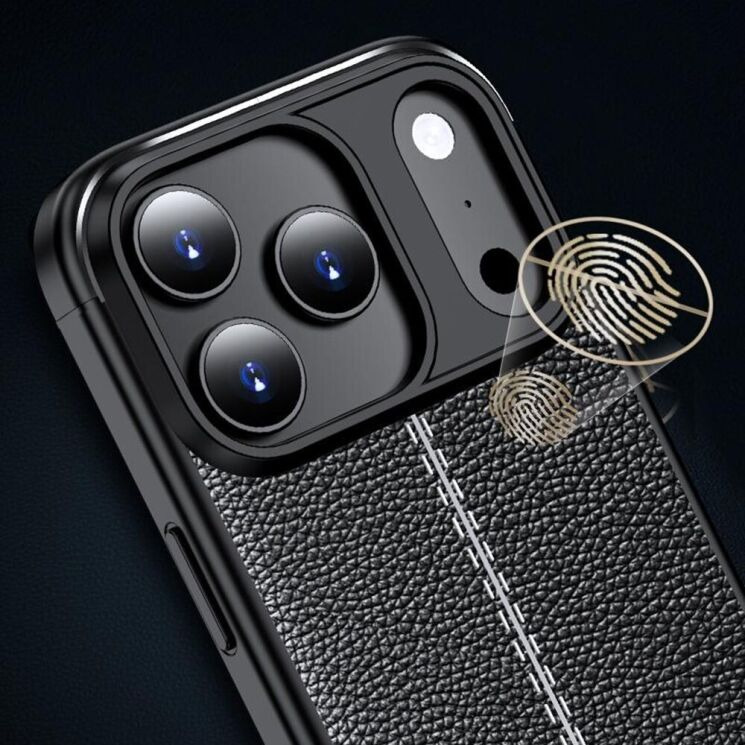 Захисний чохол Deexe Leather Cover для Apple iPhone 17 Pro Max - Black: фото 3 з 6
